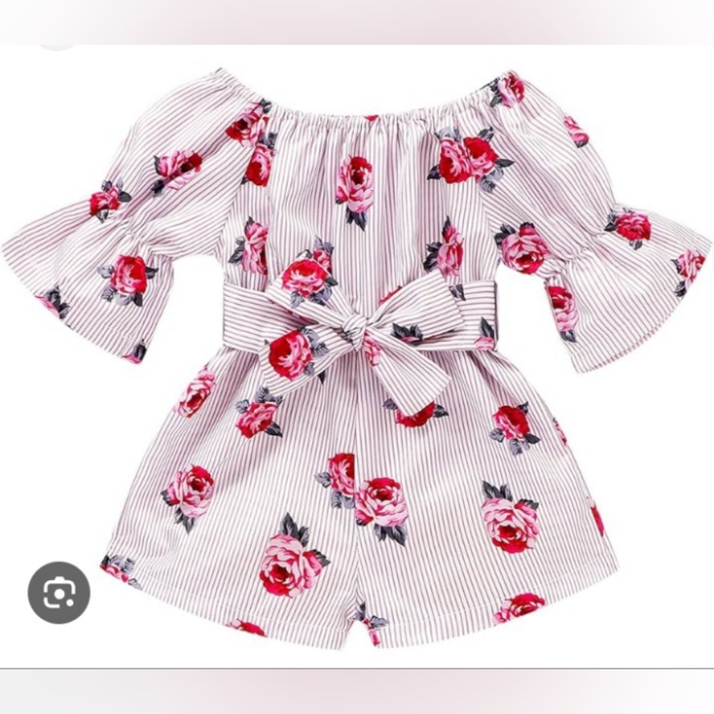 Amazon Kids Floral Off-Shoulder Romper